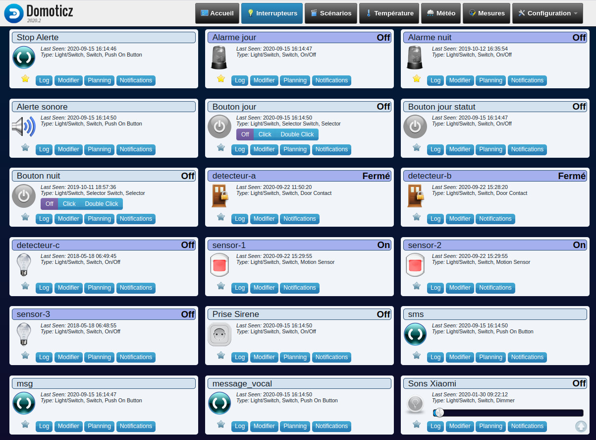 Extrait de la page Interrupteurs sur le Pi de référence utilisé pour la création des images