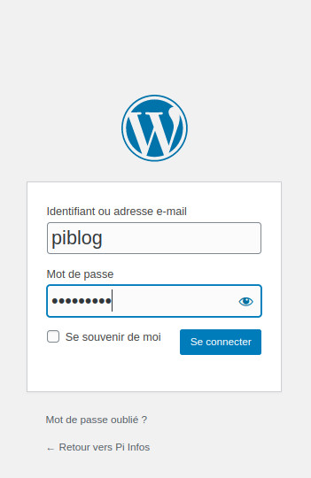 Login sur Wordpress