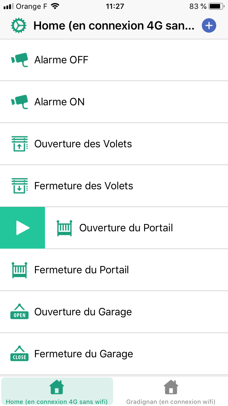 En glissant vers la droite, on fait apparaître l'icône de déclenchement de l'action sur laquelle on doit appuyer