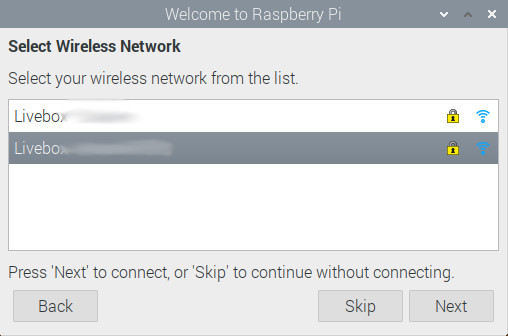 Choix du réseau Wifi à utiliser