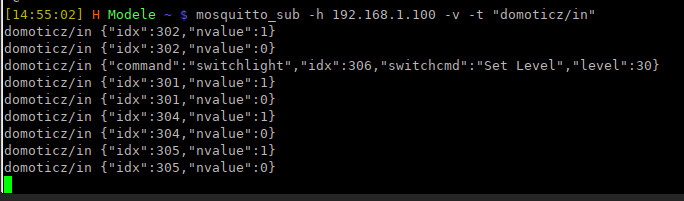 Commande sur le raspberry pour suivre le flux in venant de MQTT vers Domoticz