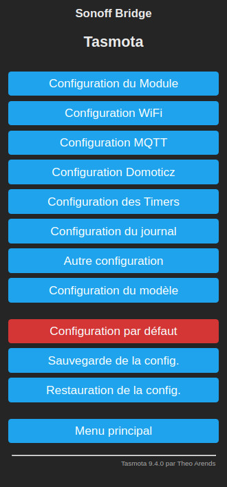 Le menu des configurations, c'est très paramétrable !
