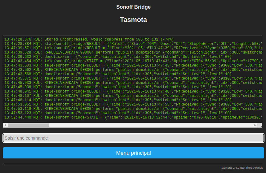 La console, très important, c'est là que l'on trouve les envois des télécommandes et que l'on indique les règles de fonctionnement