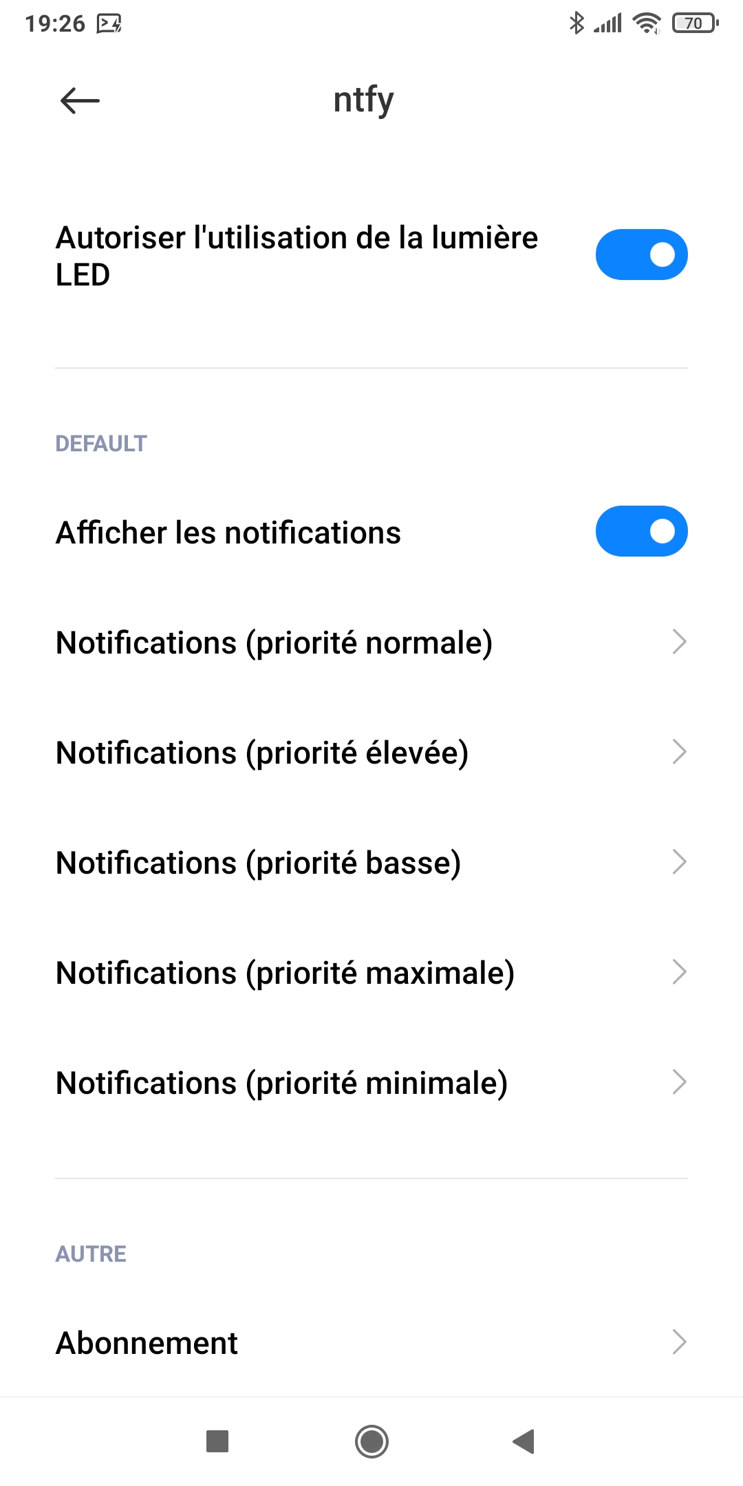 Les 5 niveaux de priorités
